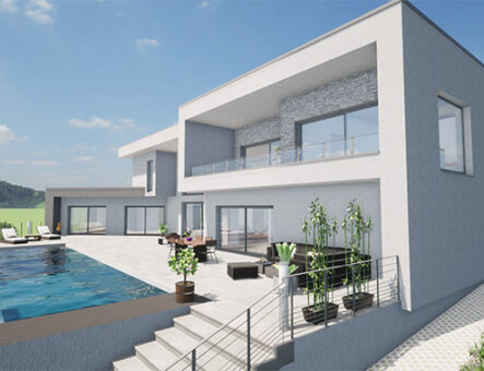 Projet maison avec piscine réalisée par SGMO Construction